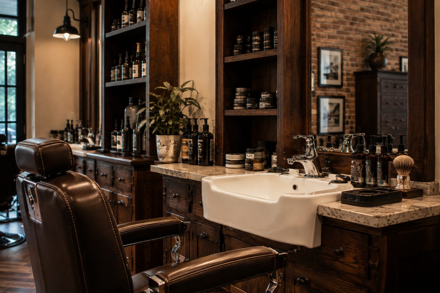 Research-driven barber shop and hair salon interior
