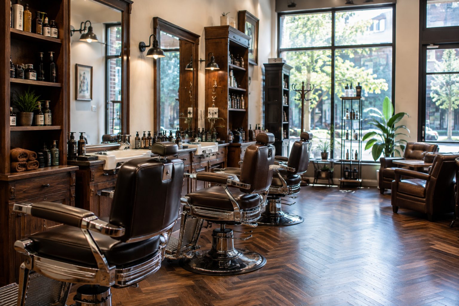 Research-driven barber shop and hair salon interior
